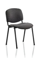 Gray conference chair with black legs on a white background