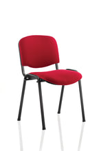 Red conference chair with black frame on a white background