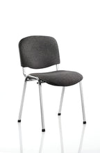 Gray conference chair with metal legs on a white background