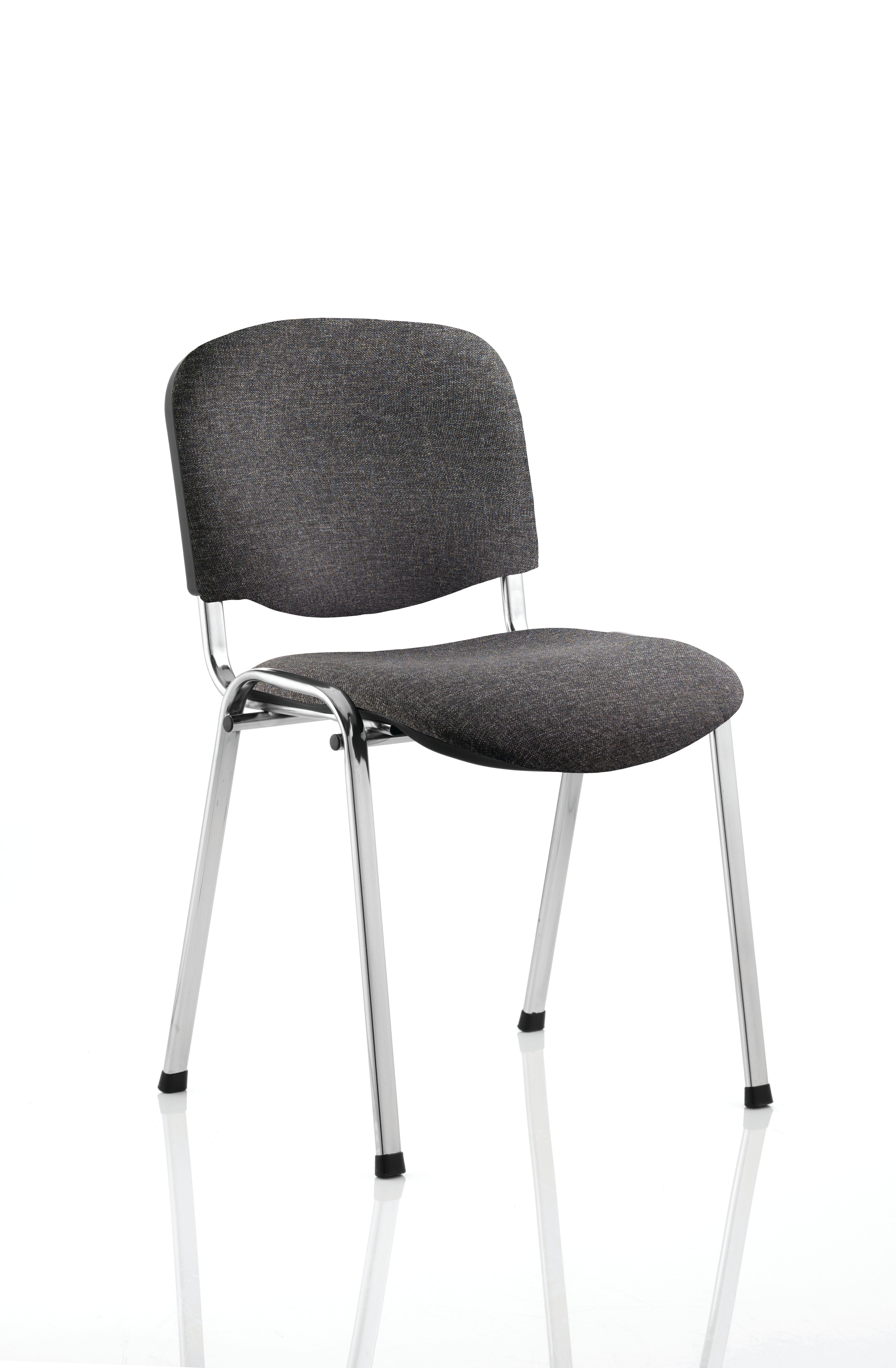 Gray conference chair with metal legs on a white background