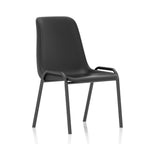 Black polypropylene visitor chair on a white background
