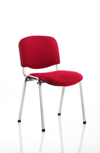 Red conference chair with metal legs on a white background
