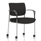 Black chair with armrests on a white background