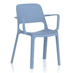Blue chair with armrests on a white background