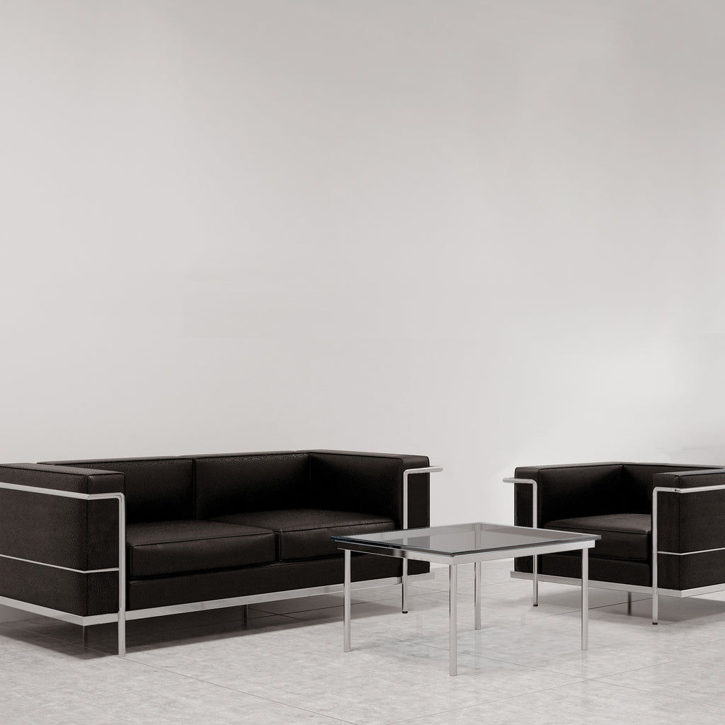 Belmont Cubed Leather Faced Reception Chair