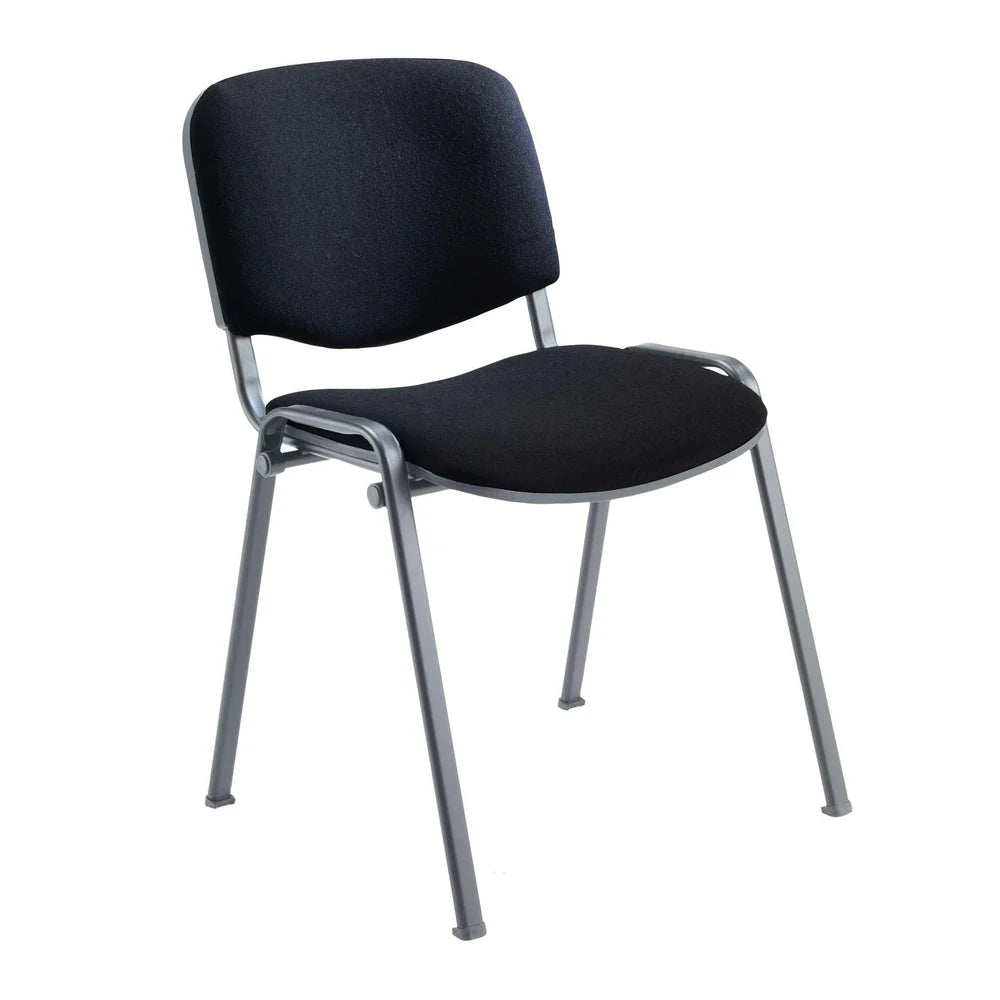 Black chair with metal frame on a white background