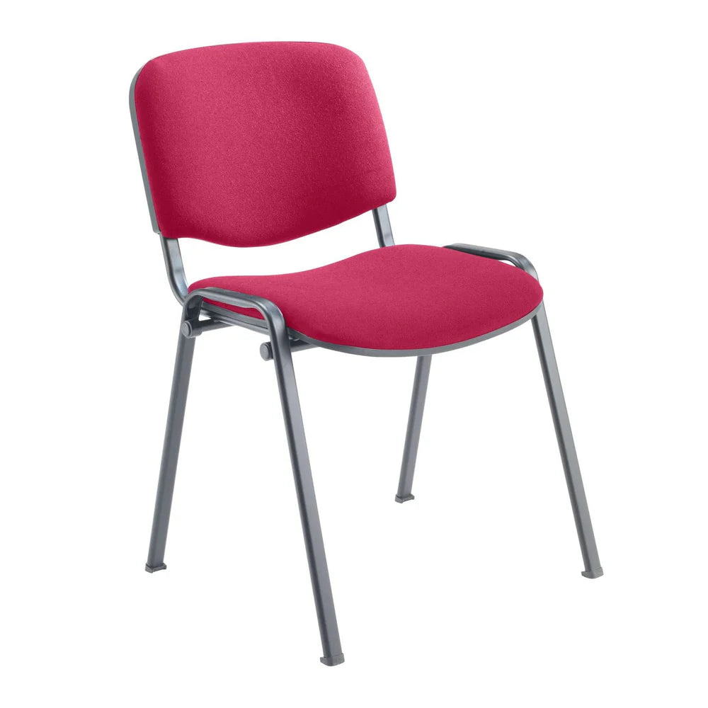 Red chair with metal frame on a white background