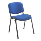Blue chair with black frame on a white background