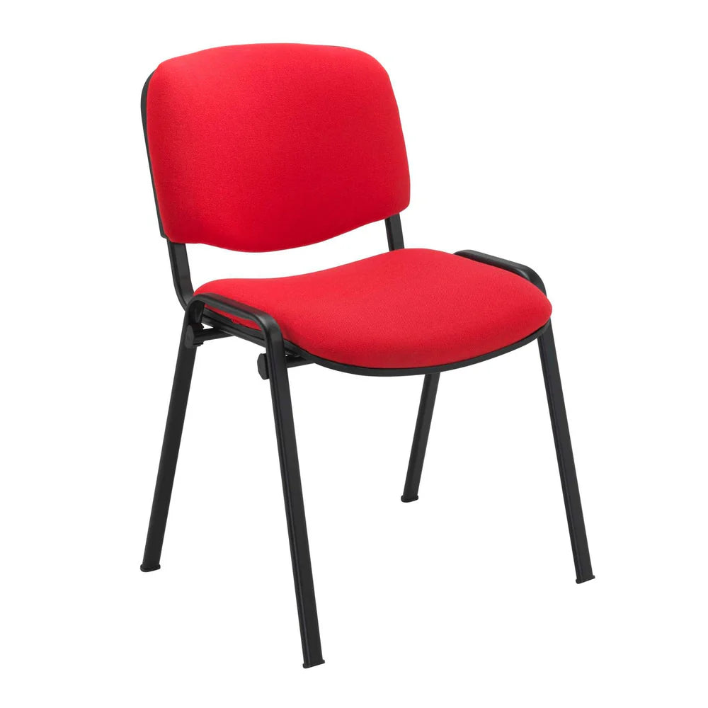 Red chair with black frame on a white background