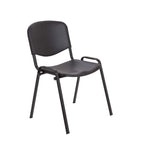 Black polypropylene chair on a white background