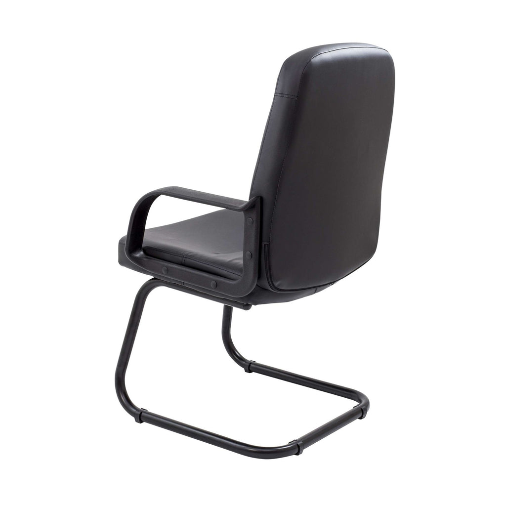 Black office chair with armrests on a white background