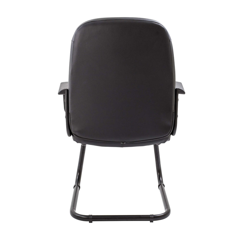 Black office chair with armrests on a white background