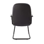 Black office chair with armrests on a white background