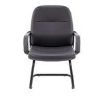 Black office chair with armrests on a white background