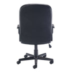 Black office chair with armrests on a white background