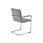 Grey office chair with chrome frame on a white background