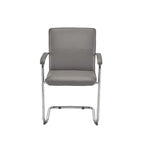 Grey office chair with chrome frame on a white background