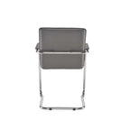 Grey office chair with chrome frame on a white background