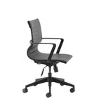 Black office chair with armrests on a white background