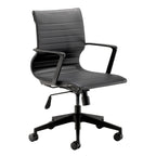 Black office chair with armrests on a white background