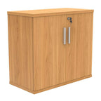 Cupboard with a silver handle on a white background