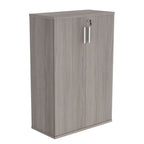 Cupboard with a silver handle on a white background