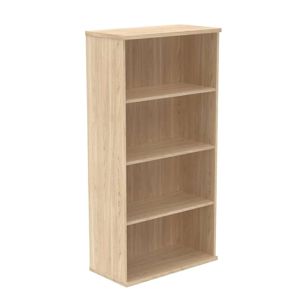 Bookcase with three shelves on a white background