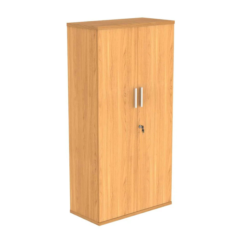 Cupboard with a silver handle on a white background