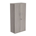 Cupboard with a silver handle on a white background