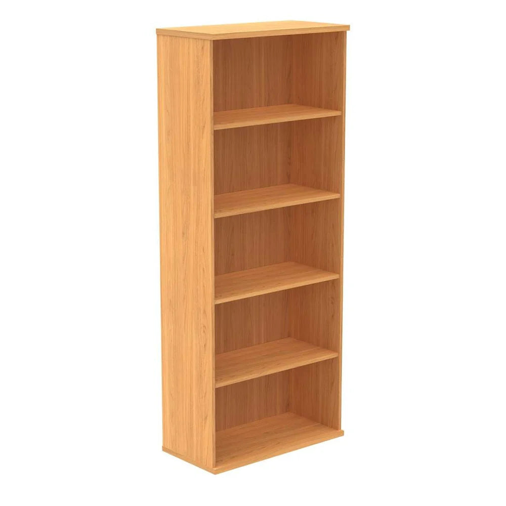 Bookcase with four shelves on a white background