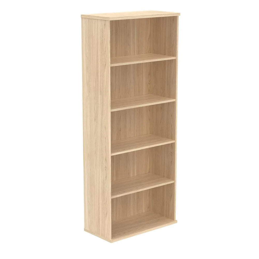Bookcase with four shelves on a white background