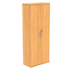 Cupboard with a silver handle on a white background