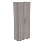 Cupboard with a silver handle on a white background