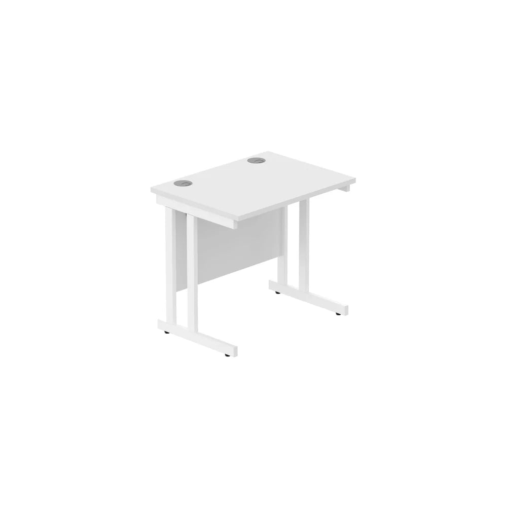 White office desk on a white background