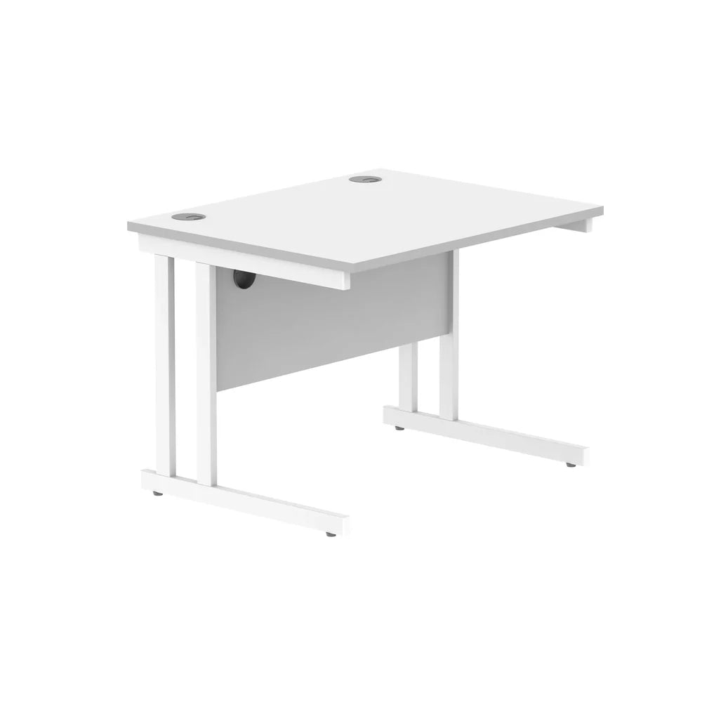 White office desk on a white background