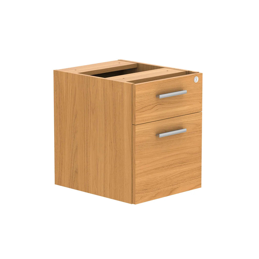 Fixed pedestal with two drawers on a white background