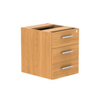 Fixed pedestal with three drawers on a white background