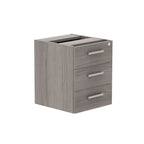 Fixed pedestal with three drawers on a white background