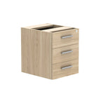 Fixed pedestal with three drawers on a white background