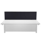 White desk with a black screen on a white background