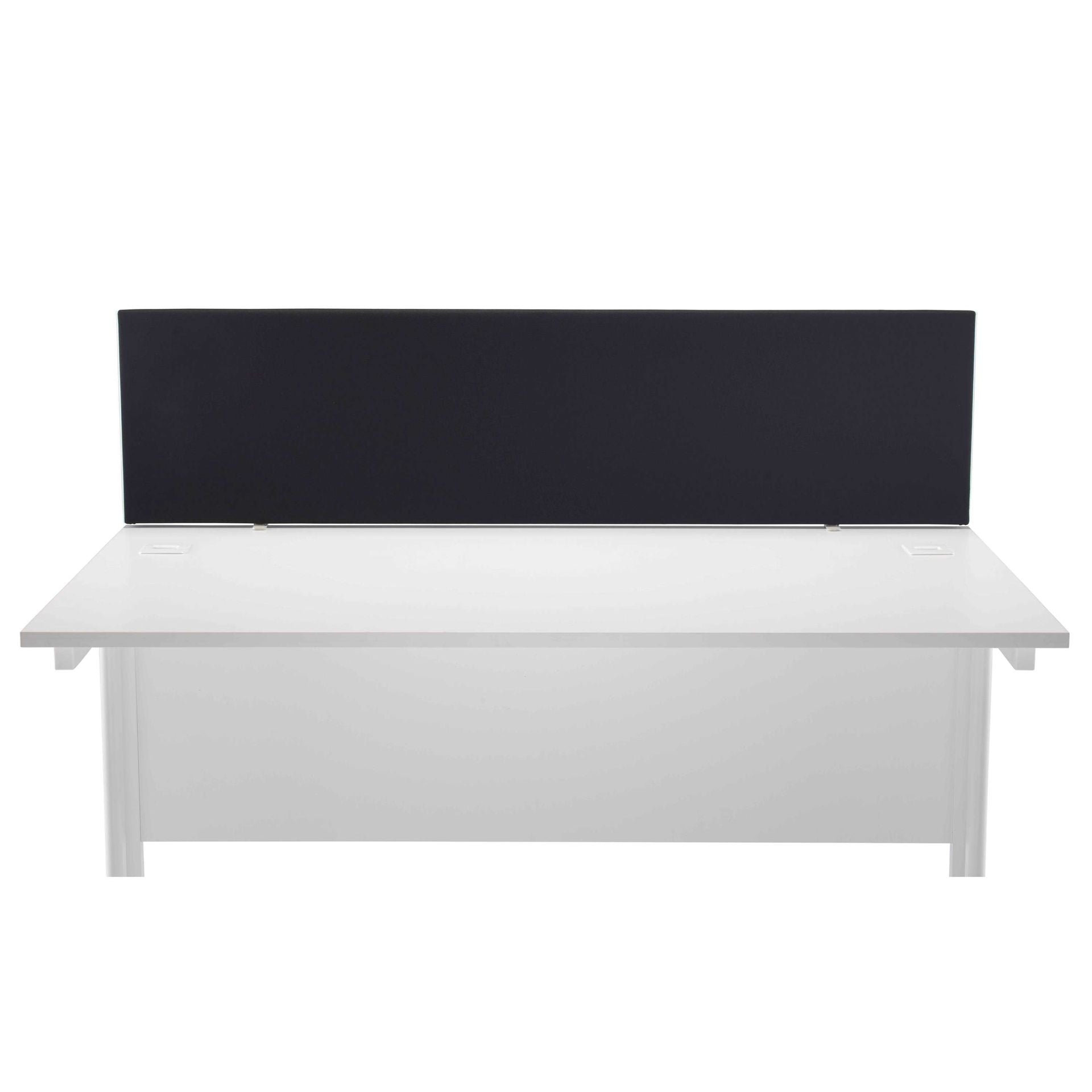 White desk with a black screen on a white background