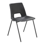 Black chair with metal legs on a white background