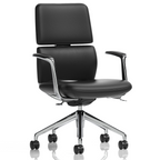 Black office chair with arms on a white background