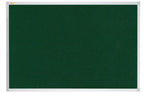 Green bulletin board with a silver frame on a white background