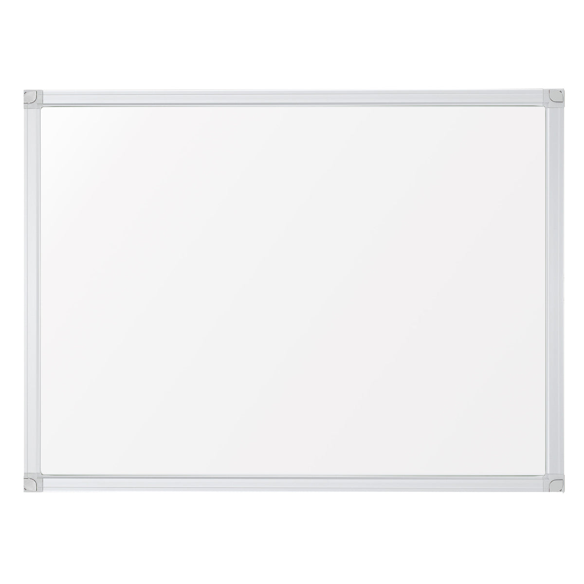 White dry erase board with frame on a white background