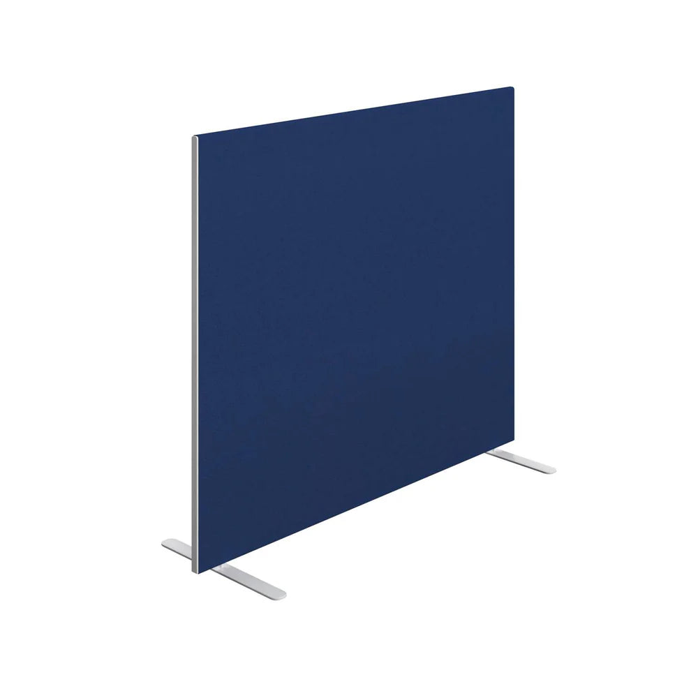 Blue screen partition on a white background