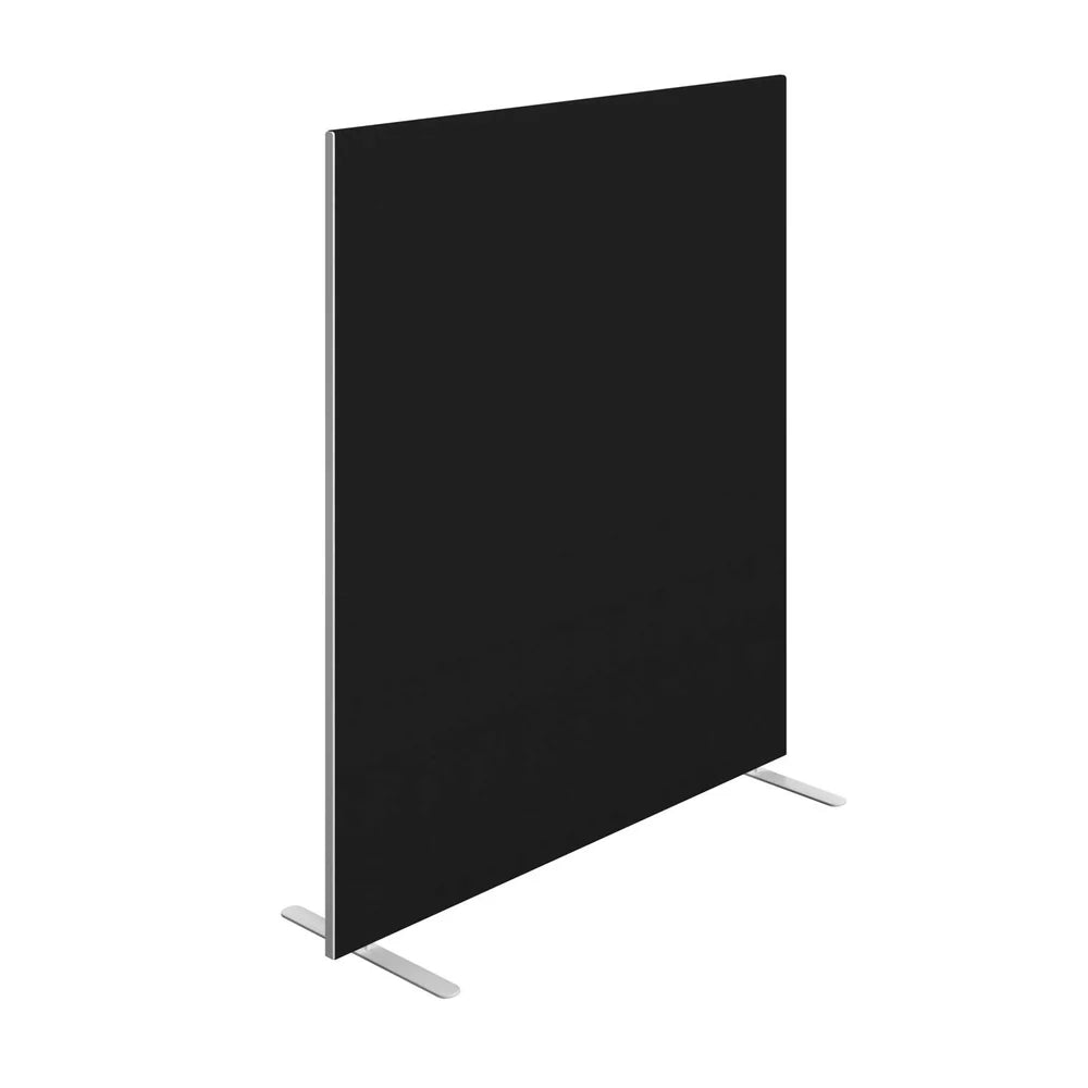 Black screen partition on a white background