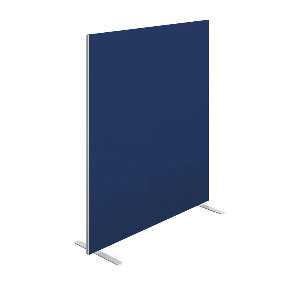 Blue screen partition on a white background
