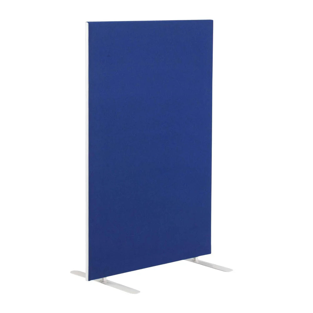 Blue screen partition on a white background
