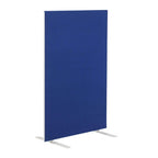 Blue screen partition on a white background